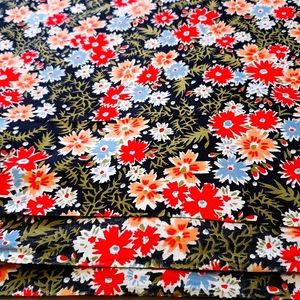 Fabric Chintz Cotton Vintage Weave Floral 10 yards
